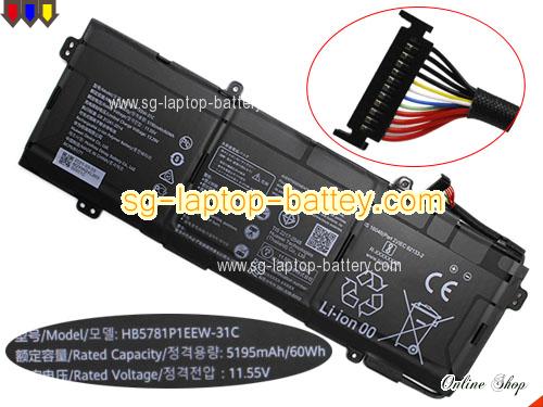 Genuine HUAWEI MateBook D 16 53013CYF Battery For laptop 5195mAh, 60Wh , 11.55V, Black , Li-Polymer