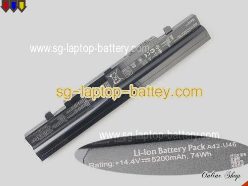 Genuine ASUS U56JC Battery For laptop 5200mAh, 74Wh , 14.4V, Black , Li-ion