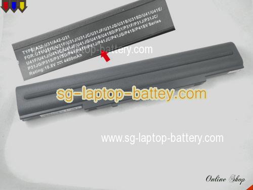 ASUS U31E Replacement Battery 4400mAh 10.8V Black Li-ion