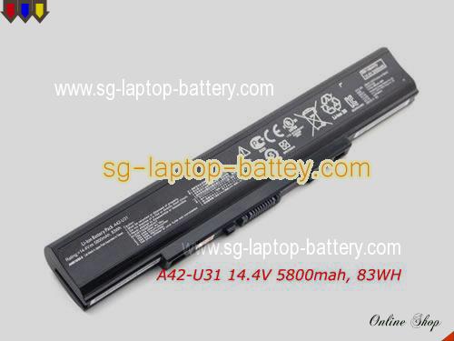 Genuine ASUS U31J Battery For laptop 5800mAh, 14.4V, Black , Li-ion