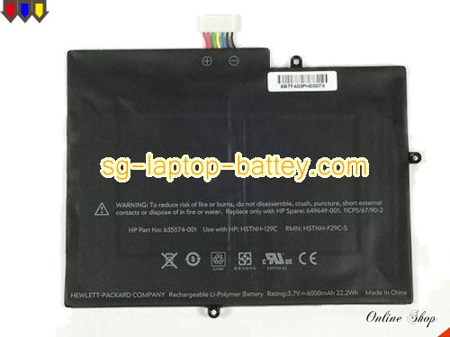 HP 635574-001 Battery 6000mAh 3.7V Black Li-ion