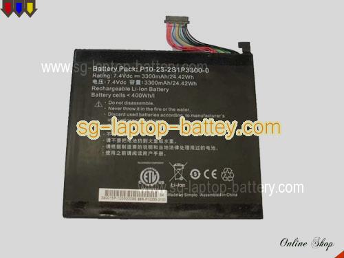 SIMPLO P10-23-2S1P3300-0 Battery 3300mAh 7.4V Black Li-ion