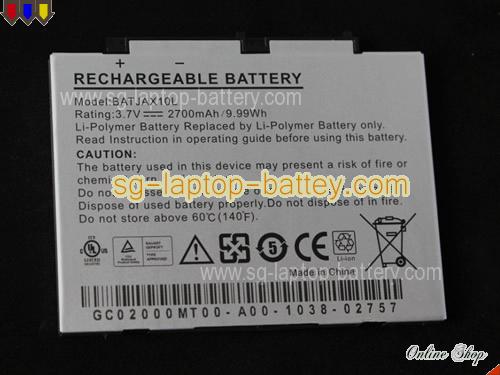 AIGO BATJAX10L Battery 2700mAh, 9.99Wh  3.7V Sliver Li-Polymer