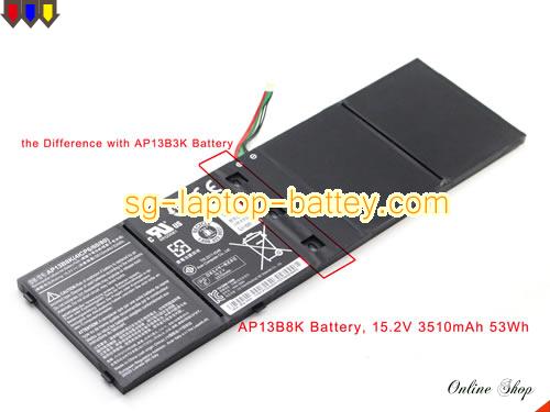 Genuine ACER V5-572 Battery For laptop 3460mAh, 53Wh , 15V, Black , Li-Polymer