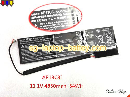 ACER TRAVELMATE P645-MG Replacement Battery 4850mAh, 54Wh  11.1V Balck Li-Polymer