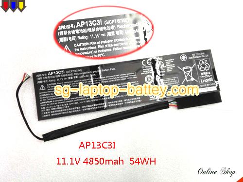 ACER TRAVELMATE P645-SG-709F Replacement Battery 4850mAh, 54Wh  11.1V Balck Li-Polymer