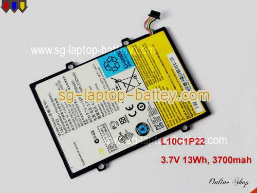 Genuine LENOVO L10C1P22 Laptop Battery 121500028 rechargeable 3700mAh, 13Wh Black In Singapore 