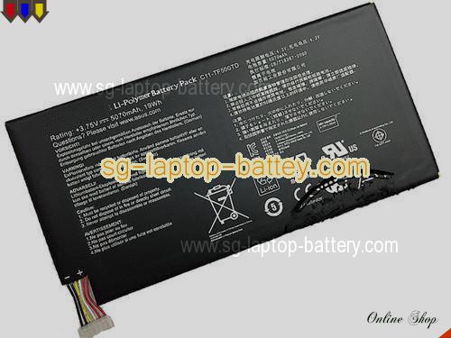 Genuine ASUS C21-TF500T Laptop Battery C21TF500T rechargeable 5070mAh, 19Wh Black In Singapore 