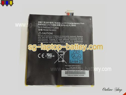 Replacement AMAZON DR-A013 Laptop Battery D01400 rechargeable 4400mAh, 16.28Wh Black In Singapore 