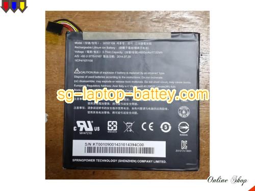 Genuine ACER 30107108 Laptop Battery  rechargeable 4600mAh, 17.02Wh Black In Singapore 