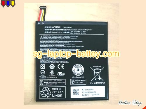 Genuine ACER AP14E4K Laptop Battery lCP4/86/94 rechargeable 3520mAh, 13.3Wh Black In Singapore 