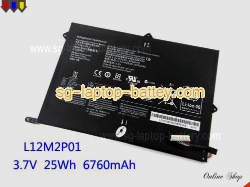 Genuine LENOVO L12N2P01 Laptop Battery L12M2P01 rechargeable 6700mAh, 25Wh Black In Singapore 