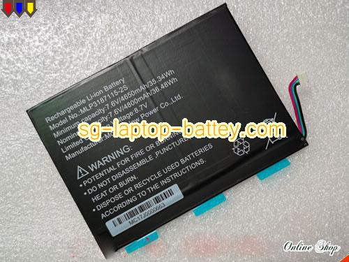 Replacement MCNAIR MLP3187115-2S Laptop Battery MLP31871152S rechargeable 4800mAh, 36.48Wh Black In Singapore 