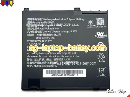 Genuine ZEBRA AMME4606 Laptop Computer Battery AMME2360 rechargeable 5700mAh, 21.66Wh Black In Singapore 