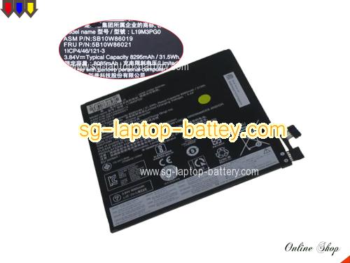 Replacement LENOVO SB10W86019 Laptop Battery 5B10W86021 rechargeable 8295mAh, 31.5Wh Black In Singapore 