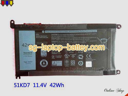 Genuine DELL 051KD7 Laptop Battery 51KD7 rechargeable 42Wh Black In Singapore 