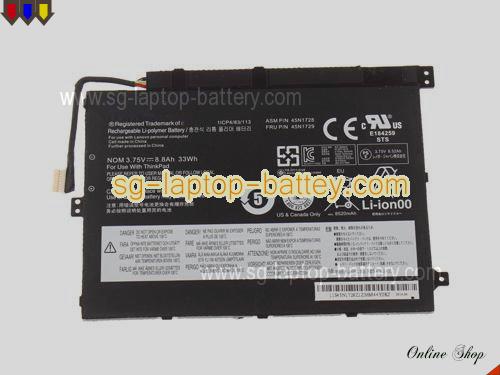 Genuine LENOVO 45N1731 Laptop Battery 45N1728 rechargeable 33Wh, 8.8Ah Black In Singapore 