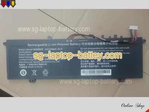 Genuine HASEE AEC508865-3S1P Laptop Computer Battery AEC508865 rechargeable 4700mAh, 53.58Wh  In Singapore 