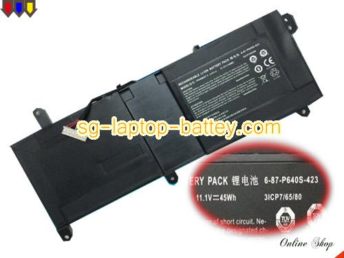 Genuine CLEVO P640BAT-3 Laptop Battery 6-87-P640S-4231A rechargeable 45Wh Black In Singapore 