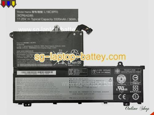 Genuine LENOVO L19C3PF0 Laptop Battery SB10V25232 rechargeable 3320mAh, 36Wh Black In Singapore 