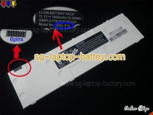 Replacement TAIWAN MOBILE SQU-815 Laptop Battery 916T8020F rechargeable 1800mAh, 11.1Wh White In Singapore 