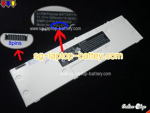 Replacement TAIWAN MOBILE SQU-817 Laptop Battery 916T8000F rechargeable 1800mAh, 11.1Wh White In Singapore 