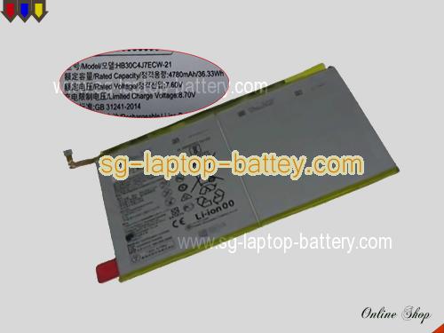 Replacement HUAWEI 2ICP3/99/117 Laptop Battery HB30C4J7ECW-21 rechargeable 4780mAh, 36.33Wh Black In Singapore 