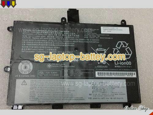 Genuine LENOVO 01AV403 Laptop Battery SB10J79000 rechargeable 5260mAh, 40Wh Black In Singapore 