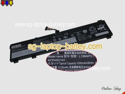 Genuine LENOVO L19C4PC1 Laptop Battery L19M4PC1 rechargeable 5350mAh, 60Wh Black In Singapore 