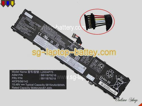 Genuine LENOVO SB11B79215 Laptop Battery 5B11B79217 rechargeable 5815mAh, 90Wh Black In Singapore 