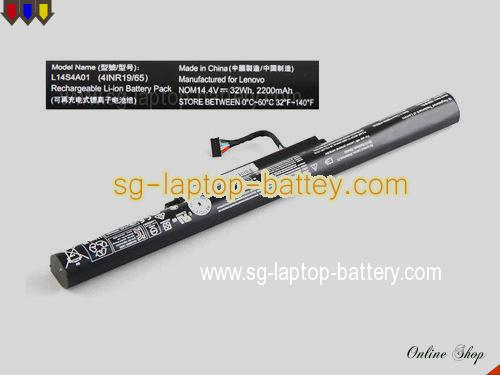 Genuine LENOVO V4000-ISE Laptop Battery L14L4A01 rechargeable 2200mAh, 32Wh Black In Singapore 