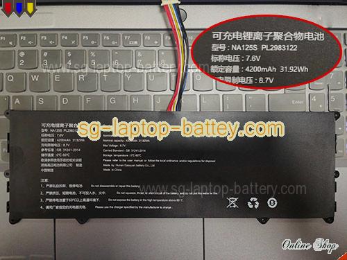 Genuine NUVISION NA125S Laptop Computer Battery NA125S PL2983122 rechargeable 4200mAh, 31.92Wh  In Singapore 