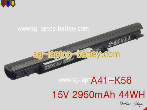 Genuine ASUS A41-K56 Laptop Battery  rechargeable 2950mAh, 44Wh Black In Singapore 