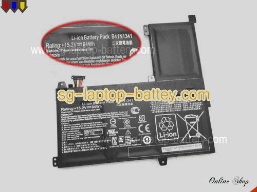 Genuine ASUS B41Bn95 Laptop Battery B41N1341 rechargeable 64Wh Black In Singapore 