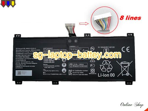 Genuine HUAWEI HB6081V1ECW-41B Laptop Battery HB6081V1ECW-41 rechargeable 3665mAh, 56Wh Black In Singapore 