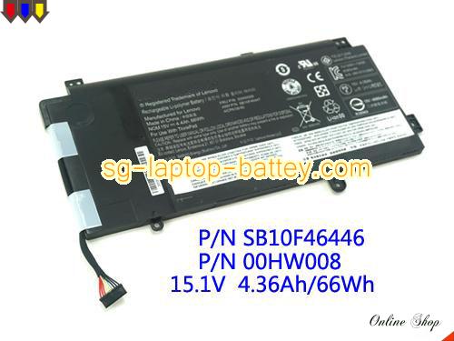 Genuine LENOVO FRU P/N OOHWOO9 Laptop Battery ASM P/N SB10F46447 rechargeable 4400mAh, 66Wh Black In Singapore 