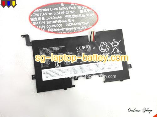 Genuine LENOVO SB10F46444 Laptop Battery 00HW006 rechargeable 3540mAh, 27Wh Black In Singapore 