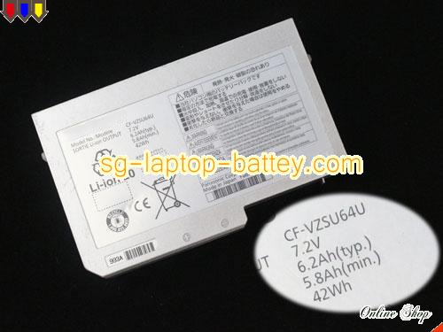 Replacement PANASONIC CF-VZSU64U Laptop Battery  rechargeable 5800mAh, 42Wh , 6.2Ah Sliver In Singapore 