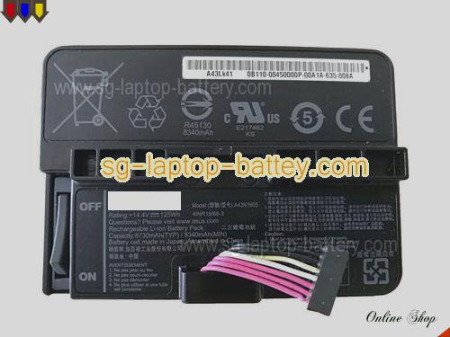 Genuine ASUS A43LK41 Laptop Battery A43N1605 rechargeable 8730mAh, 125Wh Black In Singapore 