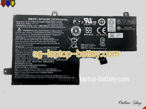 Genuine ACER 3ICP6/55/90 Laptop Battery AP16J8K rechargeable 4050mAh, 45Wh Black In Singapore 