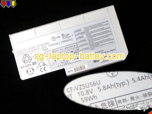 Genuine PANASONIC CF-VZSU56U Laptop Battery CF-VZSU56AJS rechargeable 5800mAh, 59Wh , 5.4Ah Sliver In Singapore 