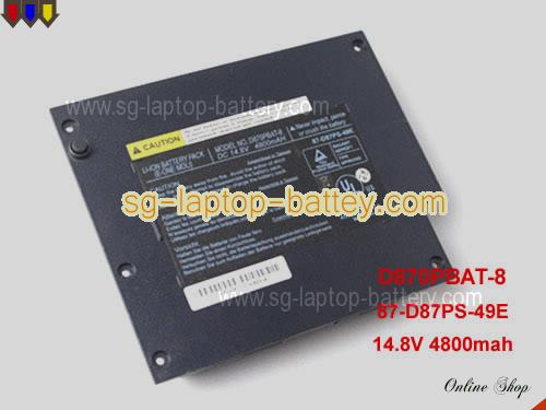 Genuine CLEVO 87-D87PS-49E Laptop Battery D870PBAT-8 rechargeable 4800mAh Black In Singapore 