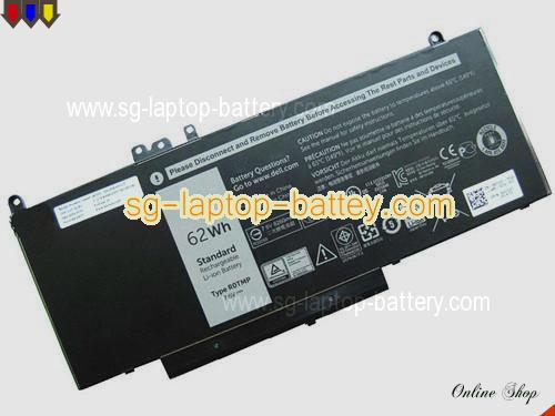 Genuine DELL R0TMP Laptop Battery WTG3T rechargeable 8260mAh, 62Wh Black In Singapore 