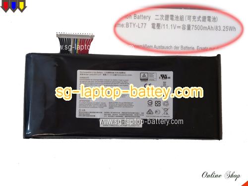 Genuine MSI BTY-L77 Laptop Battery  rechargeable 7500mAh, 83.25Wh Black In Singapore 