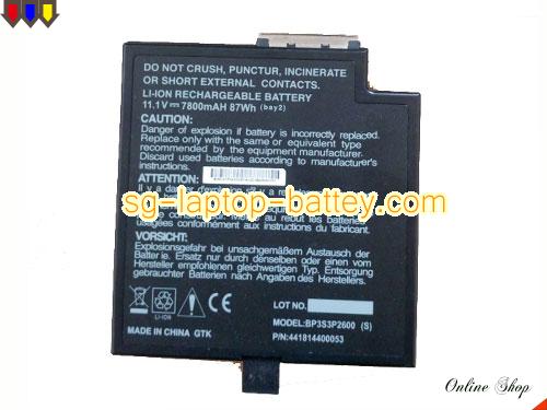 Genuine GETAC 441814400053 Laptop Battery BP3S3P2600(S) rechargeable 7800mAh, 87Wh Black In Singapore 