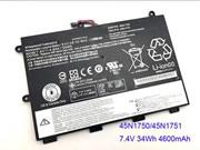 Genuine LENOVO 45N1749 Laptop Battery 45N1750 rechargeable 34Wh Black In Singapore