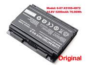 Singapore Genuine CLEVO 6-87-X510S-4D73 Laptop Battery P150HMBAT-8 rechargeable 5200mAh, 76.96Wh Black