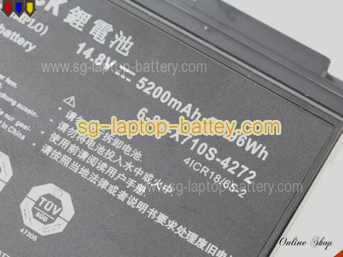  image 5 of Genuine CLEVO P170SM-A Battery For laptop 5200mAh, 76.96Wh , 14.8V, Black , Li-ion