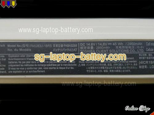  image 2 of Genuine TOSHIBA Satellite Pro R50-B-15G Battery For laptop 2900mAh, 14.8V, White , Li-ion