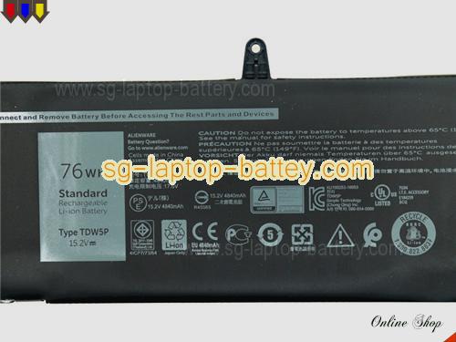  image 2 of DELL ALW13CR-1738 Replacement Battery 4802mAh, 76Wh  15.2V Black Li-ion